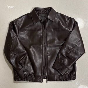Women’s Oversized Dark Brown Leather Jacket
